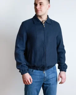 Alternative view of Чоловіча синя куртка Eleventy з льону