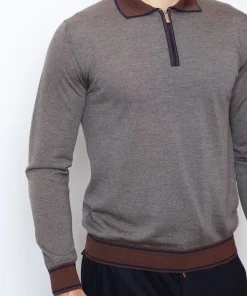 Alternative view of Чоловіче поло з довгим рукавом Rosso di Cerami