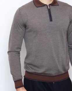 Alternative view of Чоловіче поло з довгим рукавом Rosso di Cerami