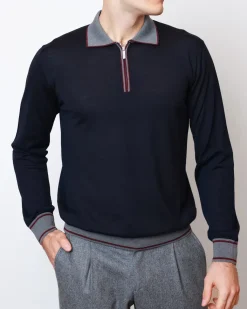 Чоловіче поло з довгим рукавом Rosso di Cerami 