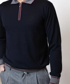 Alternative view of Чоловіче поло з довгим рукавом Rosso di Cerami 