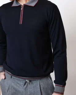 Alternative view of Чоловіче поло з довгим рукавом Rosso di Cerami 