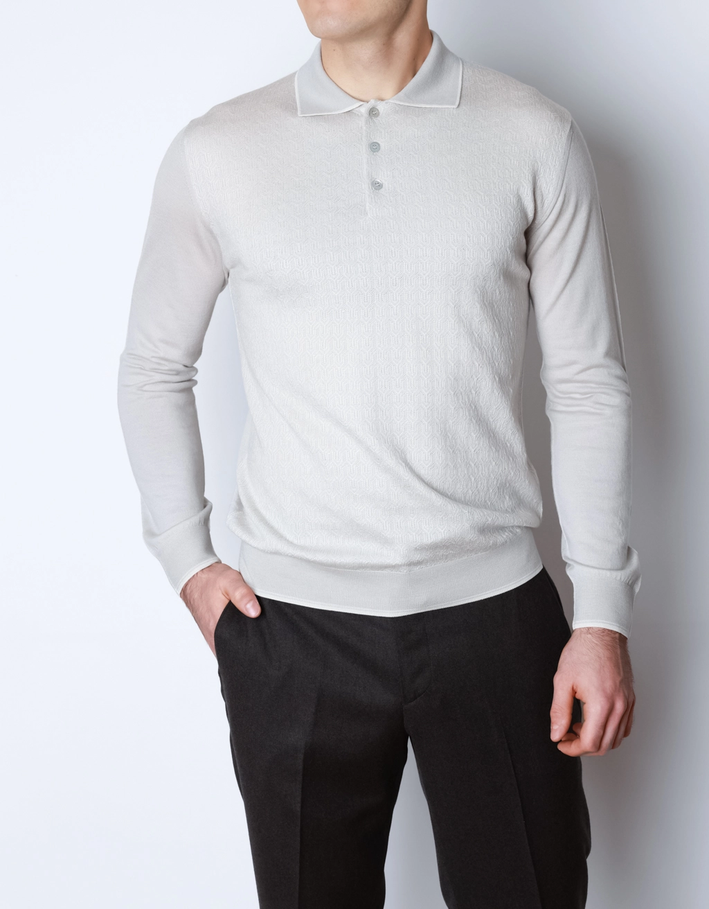 Чоловіче поло з довгим рукавом Rosso di Cerami