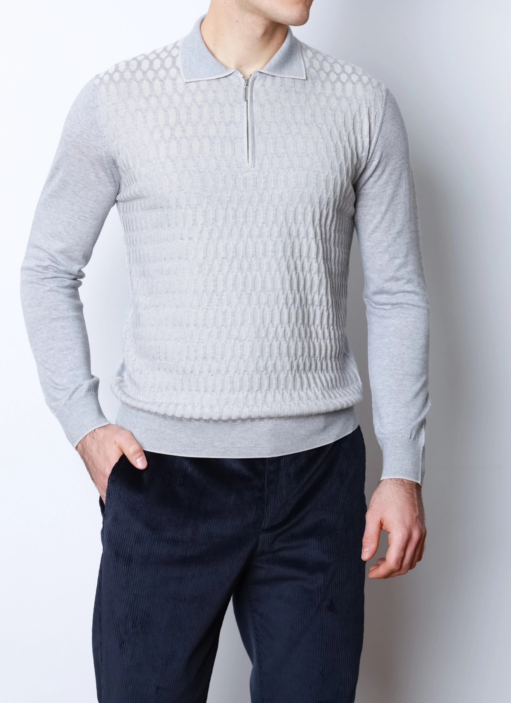 Чоловіче поло з довгим рукавом Rosso di Cerami