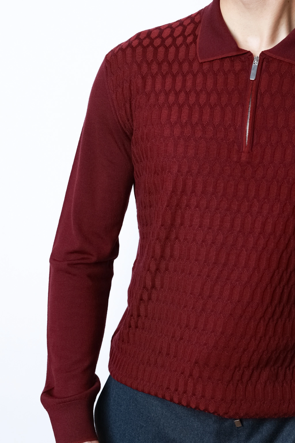 Чоловіче поло з довгим рукавом Rosso di Cerami - Зображення 5