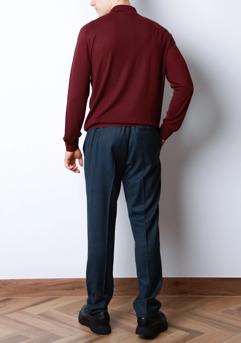 Чоловіче поло з довгим рукавом Rosso di Cerami - Зображення 6